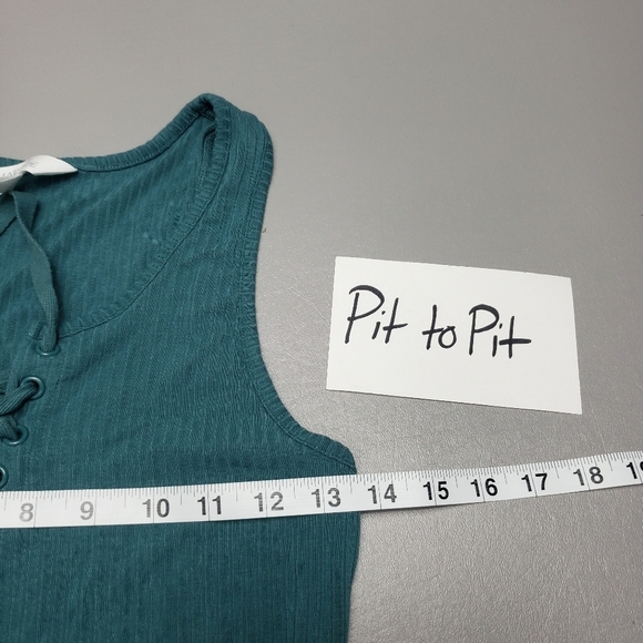 3/$15 market and spruce blue shoe lace tank top women's size medium - Picture 6 of 8